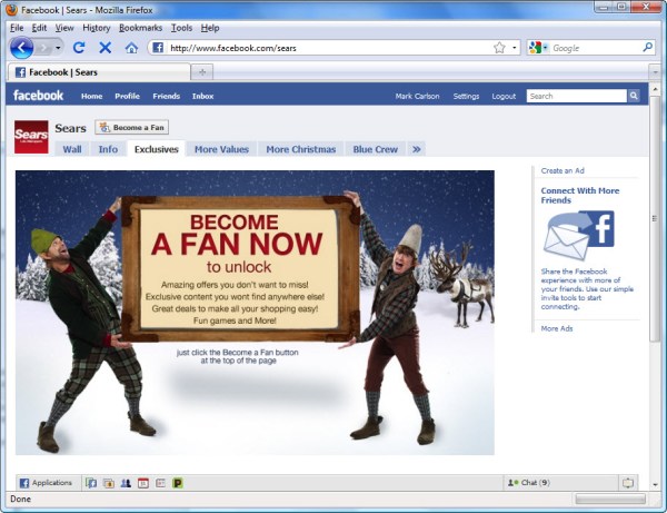 Sears Facebook Fan Offer Sears Facebook Fan Offer